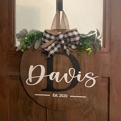 Personalized Door Hanger Front Door Decor