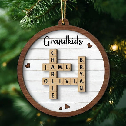 Scrabble Custom Grandchild Christmas Ornament