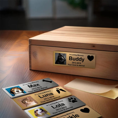 Custom Pet Memorial Urn Adhesive Nameplate