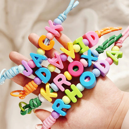 Personalized Name/Number Beaded Keyring Charm