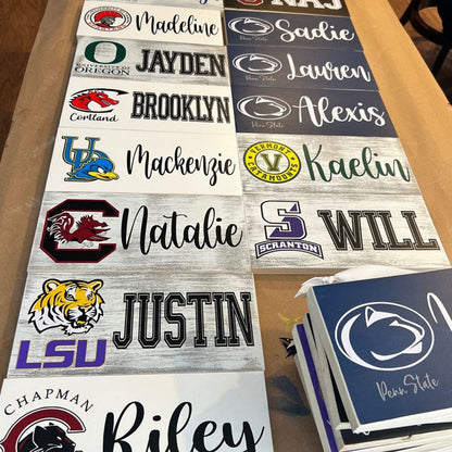 Personalized College Signs