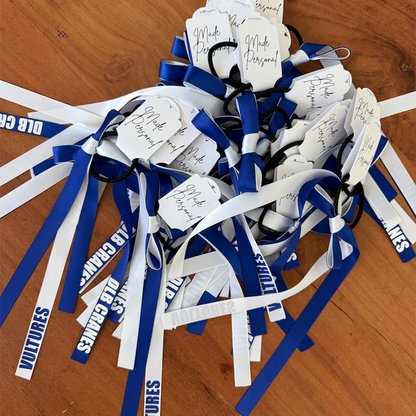 Personalised Team Ribbons with elastic | Custom Name Sports Ribbons