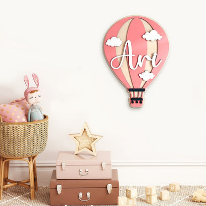 Personalized Hot Air Balloon Nameplate Hot Air Balloon Custom Sign