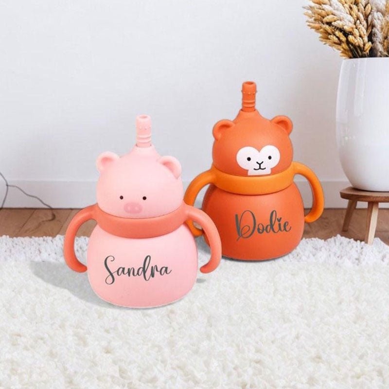 Silicone Baby Cup with Name 7oz, Gift for Baby, Toddler Silicone Cup 200 ml