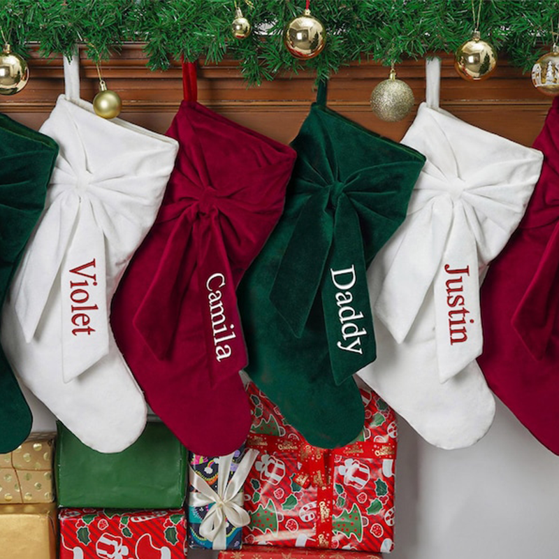 Personalized Bow Christmas Stocking, 2025 Christmas Stocking