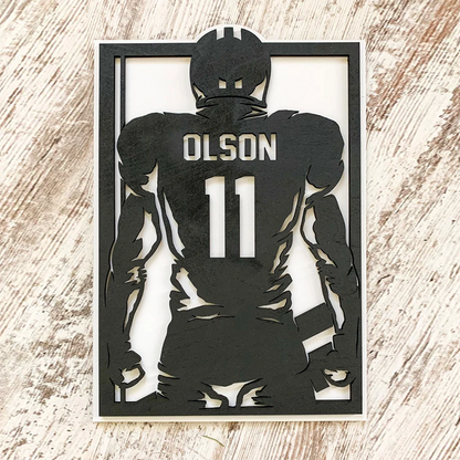Custom Football Player Sign, Personalized Last Name Player Sign
