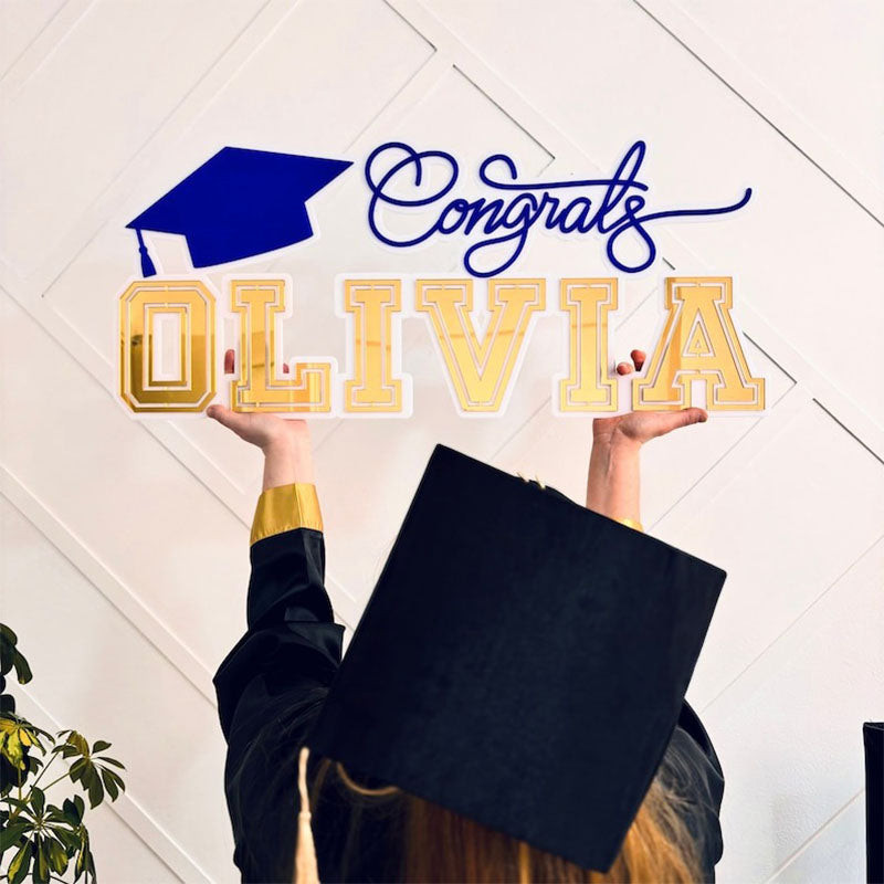 Graduation Name Sign, Graduation Party Backdrop Decoration