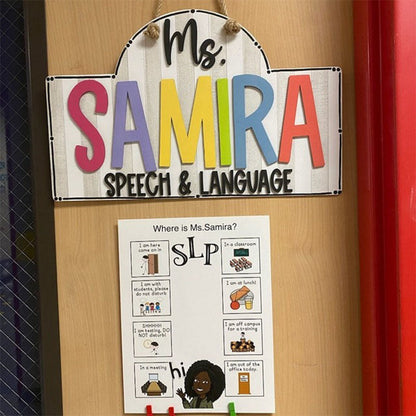 Personalized Teacher Door or Wall Sign, Classroom Sign, 3D or Print Teacher Name Sign