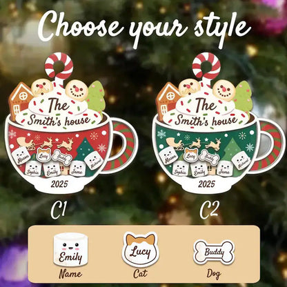 Custom Marshmallows Pet Family Shaker Ornament