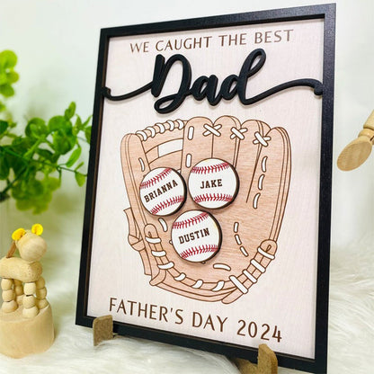 Personalized We Caught The Best Dad, Kid's Name Personalized Throwing Ball