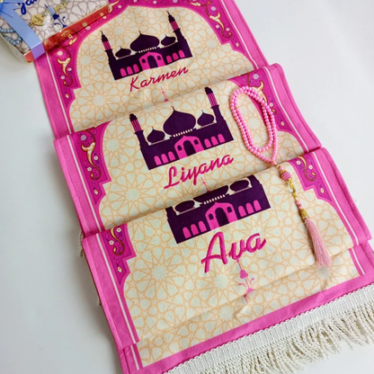 Luxury Kids Prayer Mat, Kids Kaaba Prayer Rug