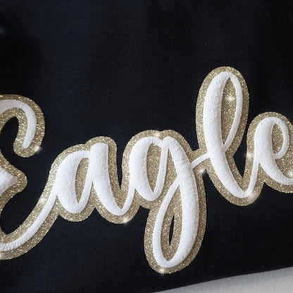 Custom Puff Sleeves And Glitter Team Name Sweatshirts, Glitter Team Name Sweatshirts, School Spirit Shirts