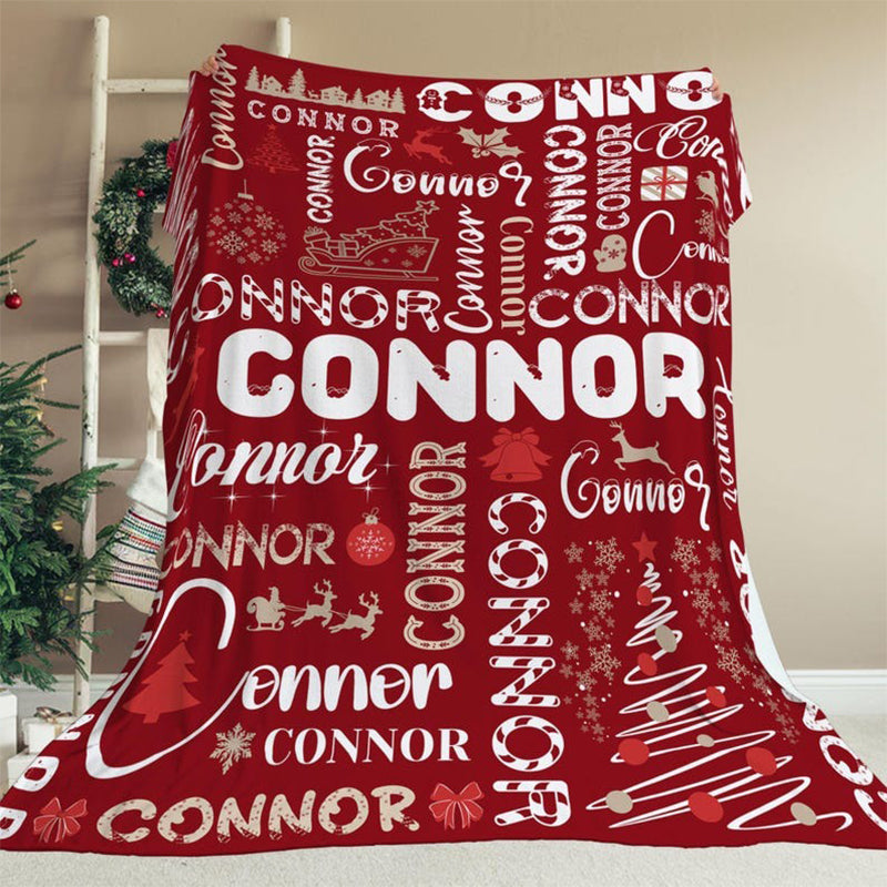 Personalized Christmas Blanket | Custom Name Throw Blanket