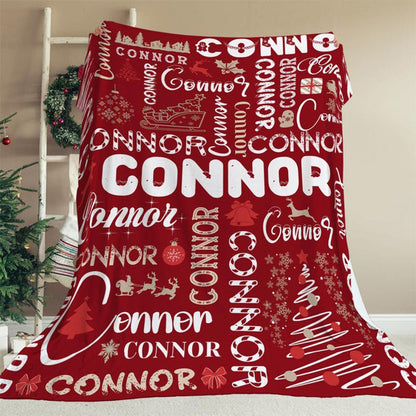 Personalized Christmas Blanket | Custom Name Throw Blanket