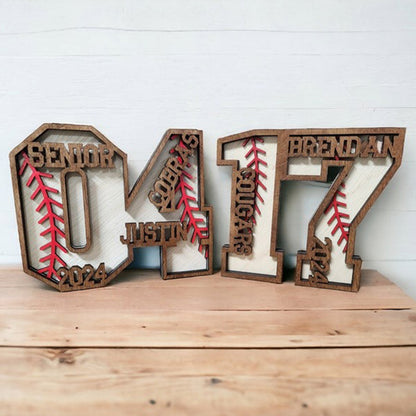 Custom Baseball Senior Gift, Baseball Number