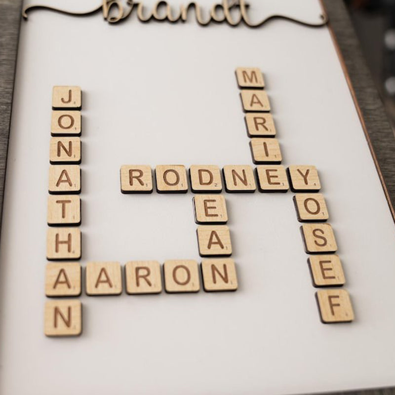 Personalized Family Name Crossword, Grandparents First Christmas Gift