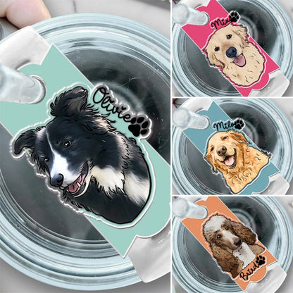 Custom Photo Tumbler Name Plate, Personalized Stanley Name Tag with Photo