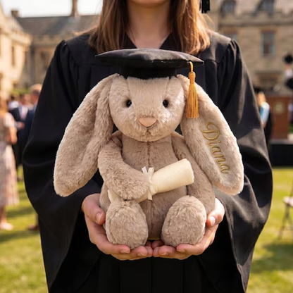 Personalized Graduation Bunny Plush, College Graduation Gift