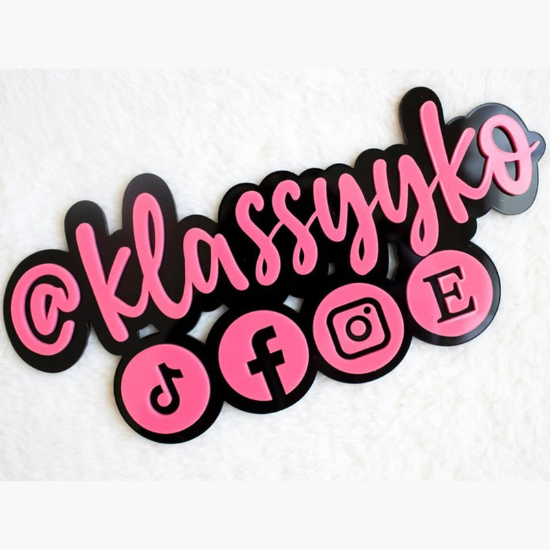 Acrylic Social Media Sign, Hashtag, Username, Photo Prop