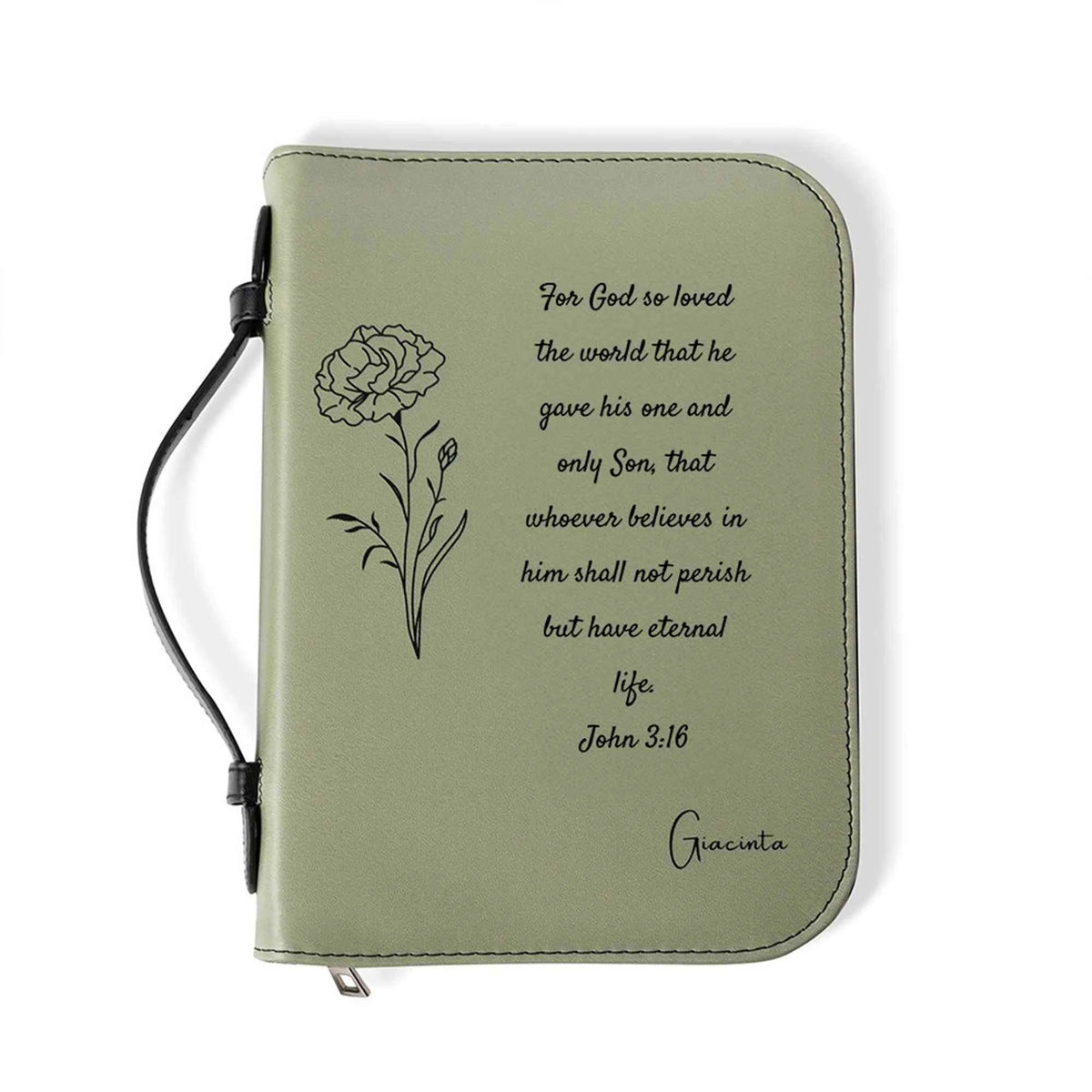 Custom Faux Leather Bible Cover: Engraved Religious Gift