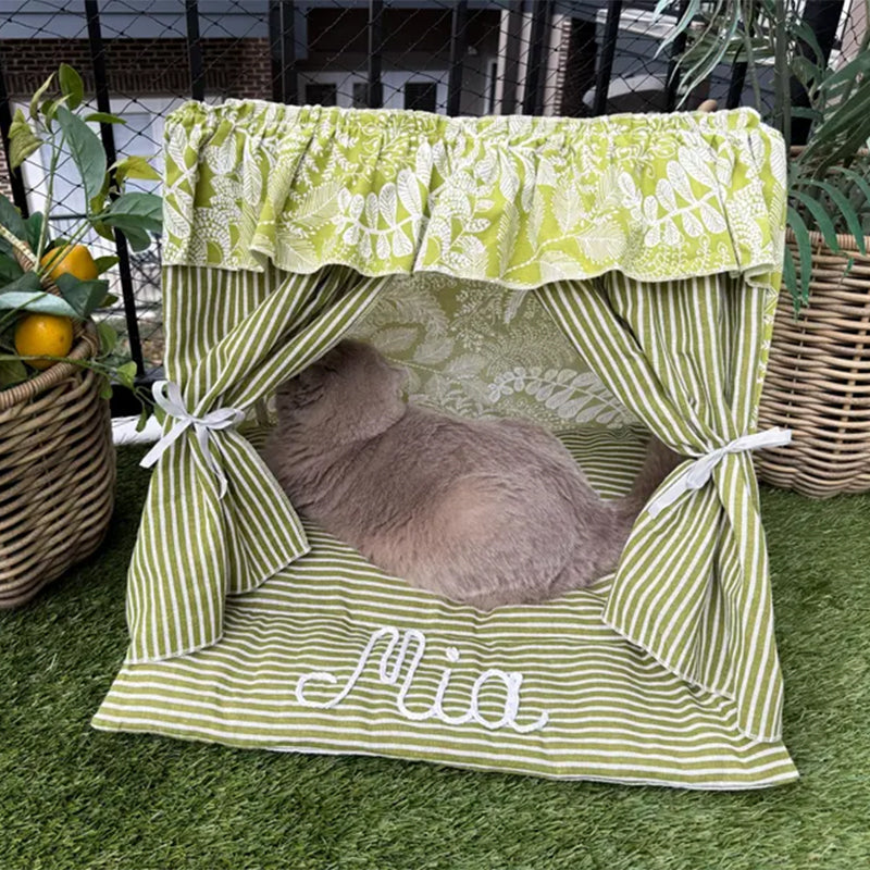 Personalized Cat Tent Custom Embroidered Name