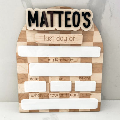 Personalized First Day of School Board, Back to School Sign