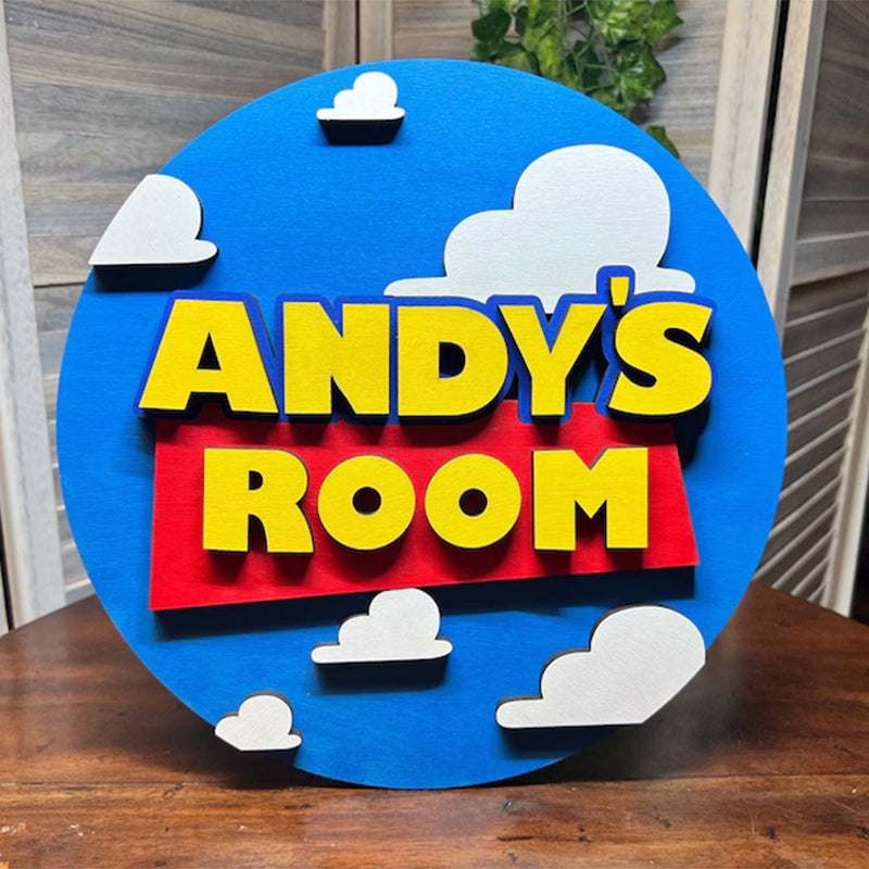 Handcrafted Customizable Toy Story Sign for Kid's Room