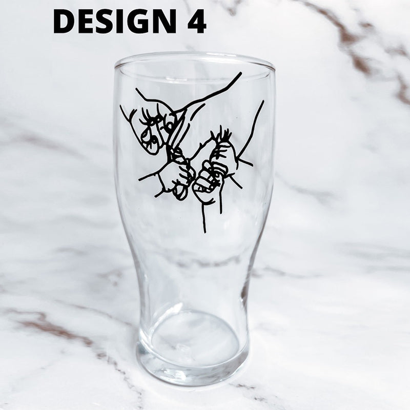 Fathers day personalised beer glass