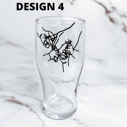 Fathers day personalised beer glass