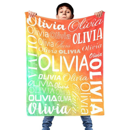 Custom Blanket With Name, Personalized Throw Blankets