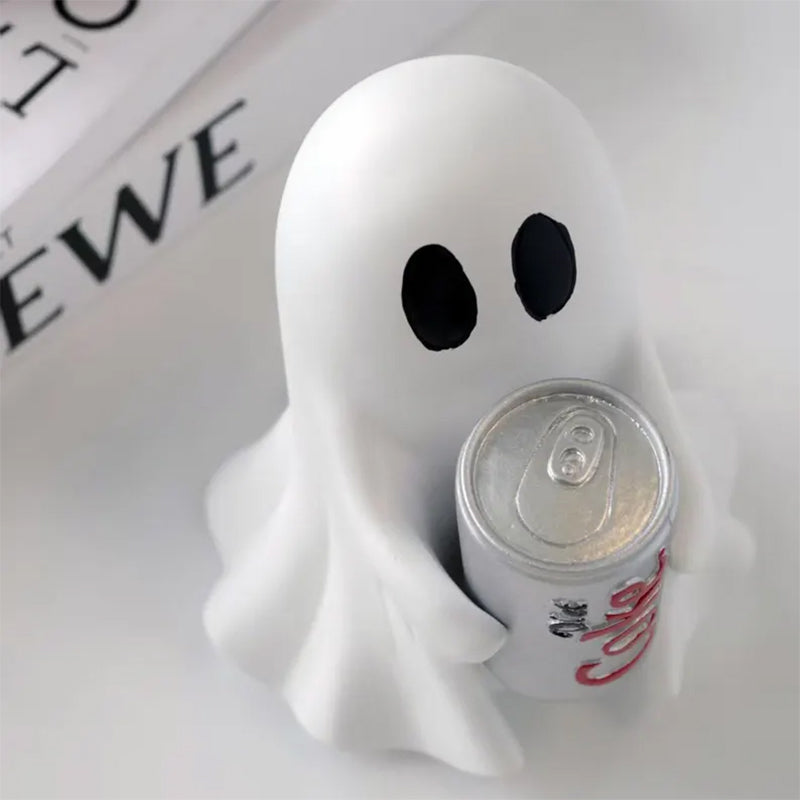 Personalized  Ghost Coke Figurine: Spooky Halloween Decor