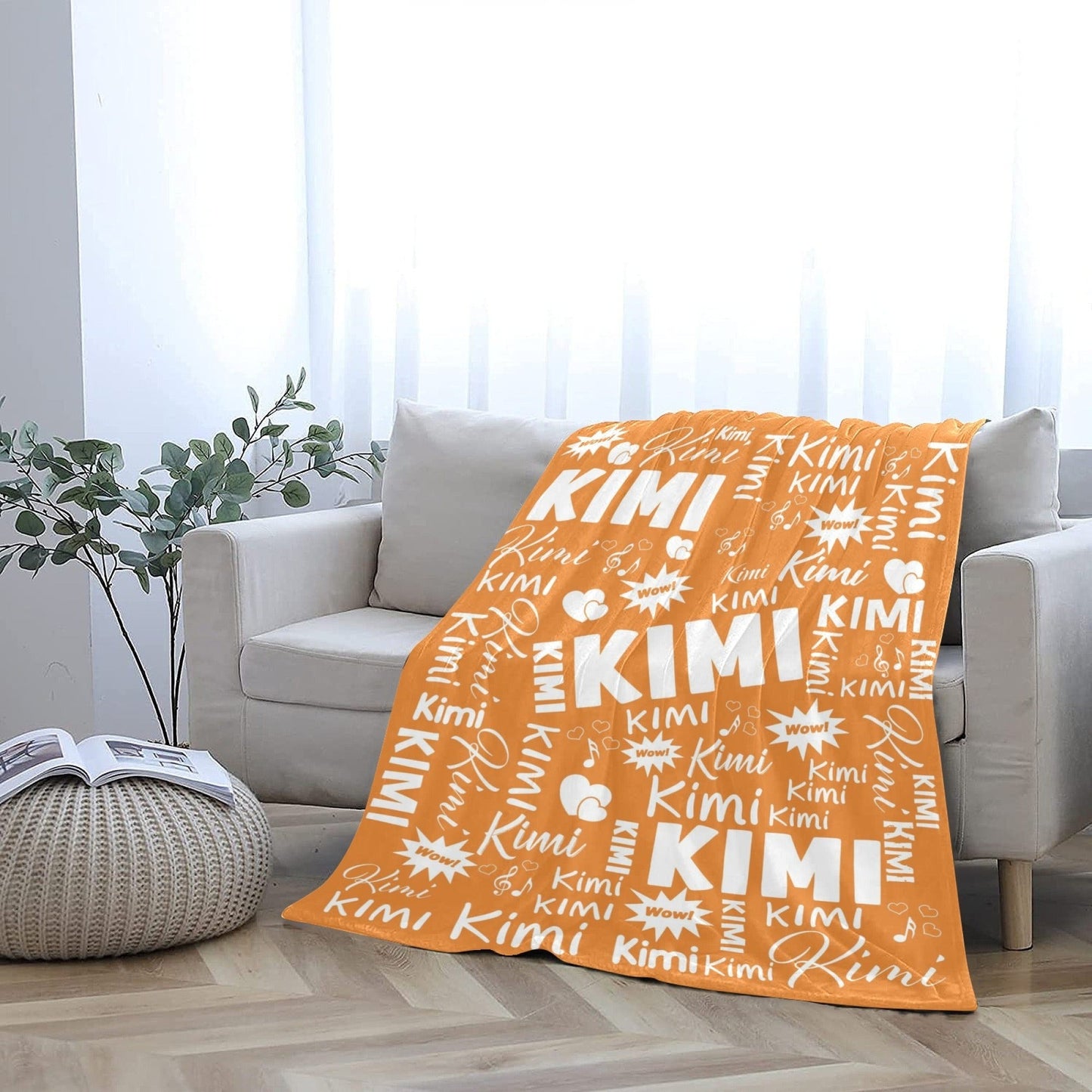 Customized Name Throw Blanket, Personalized Soft Flannel Fleece