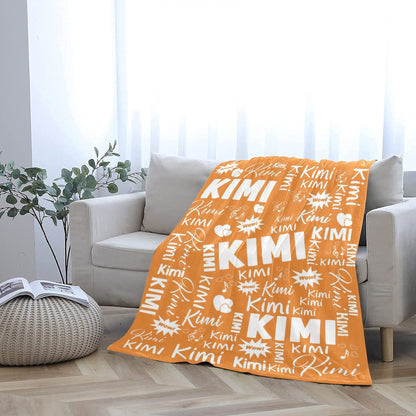 Customized Name Throw Blanket, Personalized Soft Flannel Fleece