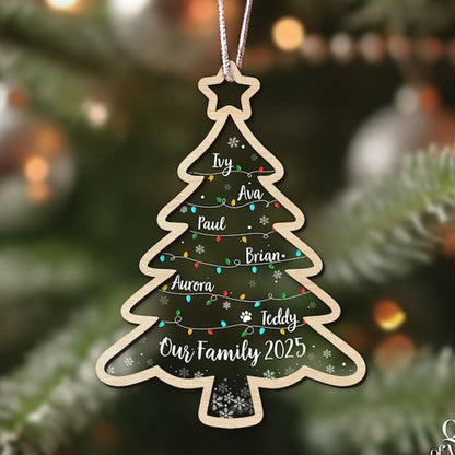 Personalized Family Tree Ornament, Family Christmas Ornaments