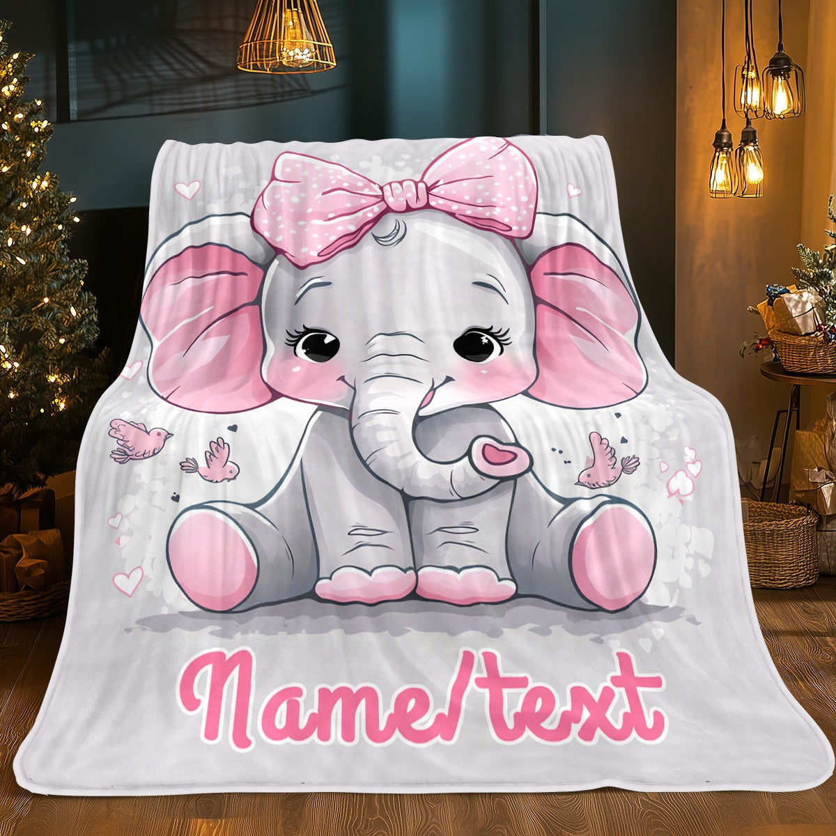 Customizable Name Elephant Blanket