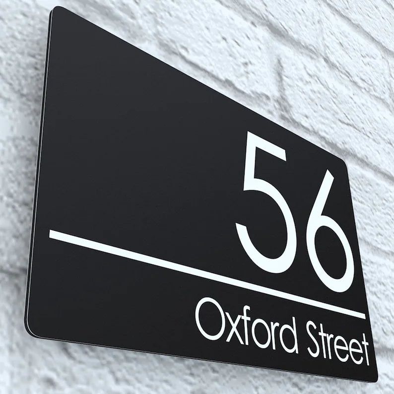 Modern Contemporary Acrylic Property Number Door Sign Plaque