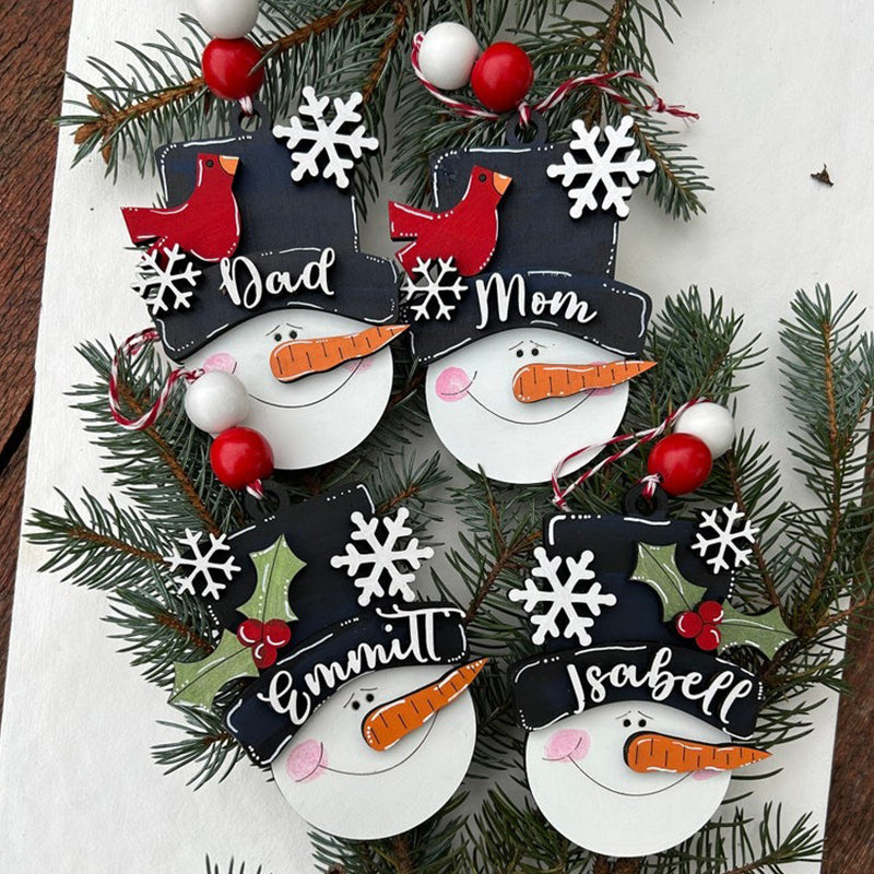 Personalized snowman ornament