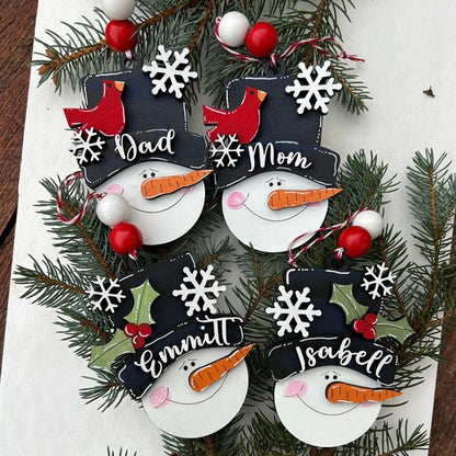 Personalized snowman ornament