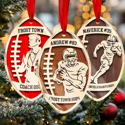 American Football Player Ornament, Football Fan Gift