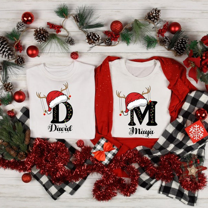 Family Christmas Name Shirt, Monogrammed Family Christmas Shirt