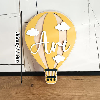 Personalized Hot Air Balloon Nameplate Hot Air Balloon Custom Sign
