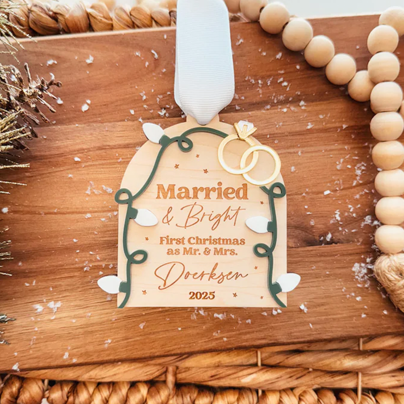 First Christmas As Mr. and Mrs. Ornament, 2025 Newlywed Christmas Ornament