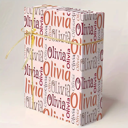 Customizable Name & Text Gift Wrap Paper