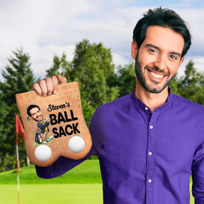 Personalized Cartoon Character Face Photo Suede Golf Ball Bag