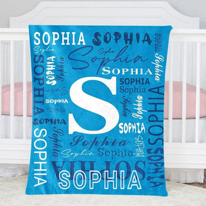 Personalized Name Blanket for Children, Customized Name Baby Blankets