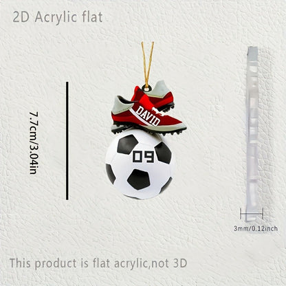 Personalized Soccer Christmas Ornament - Custom Name & Number