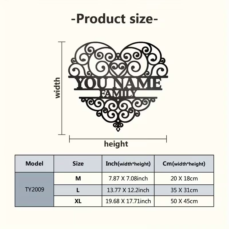 Custom Personality Font Love Texture Cutout Pattern, Custom Metal Art Sign