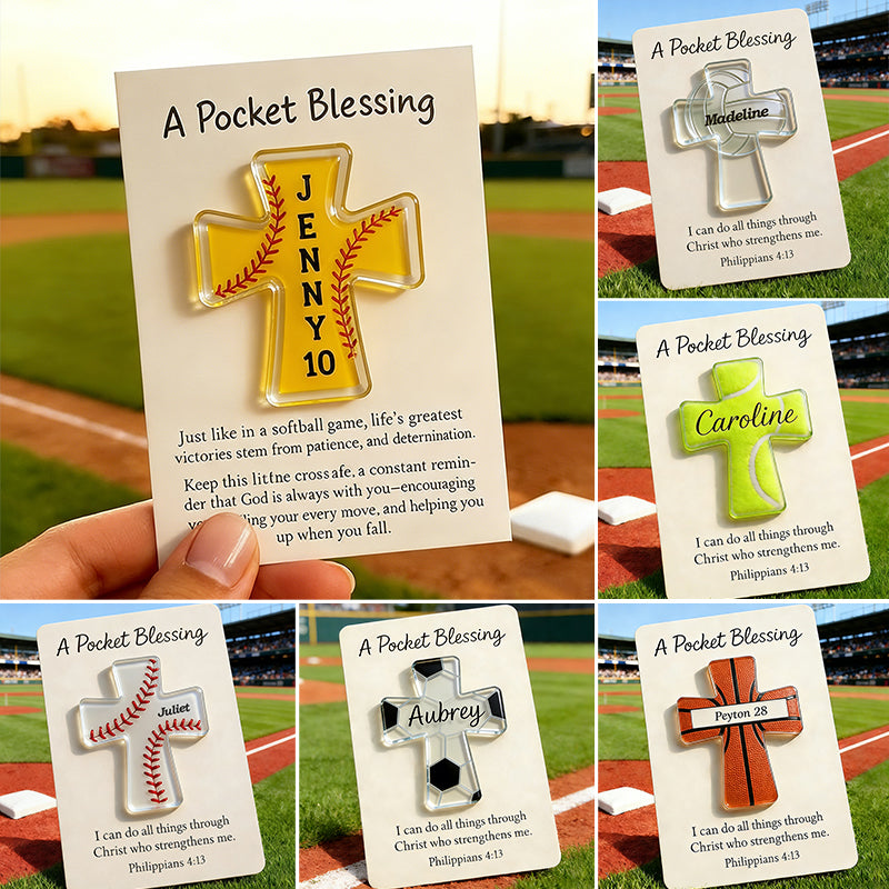 Baseball Cross Blessing Card,Pocket Blessing Sport Cross