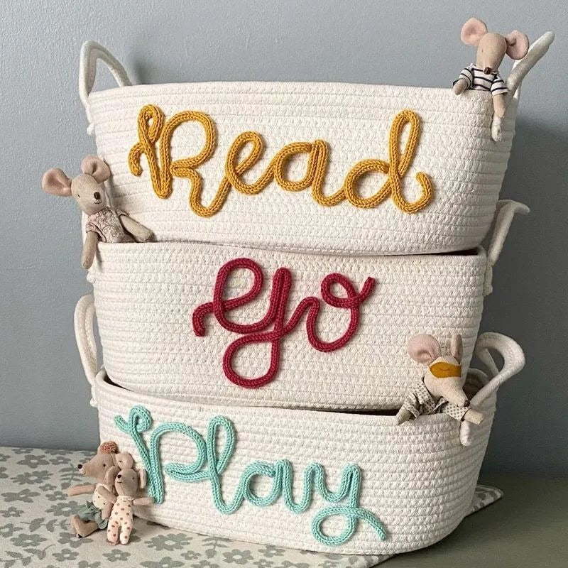 Cotton Woven Rope Personalized Baskets Customized Baby Shower Gift