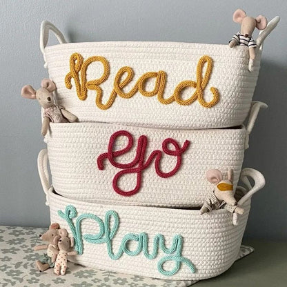 Cotton Woven Rope Personalized Baskets Customized Baby Shower Gift